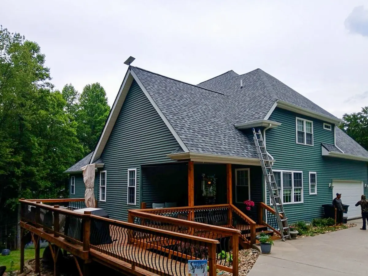 Gray shingle roof on two-story home in West Virginia
